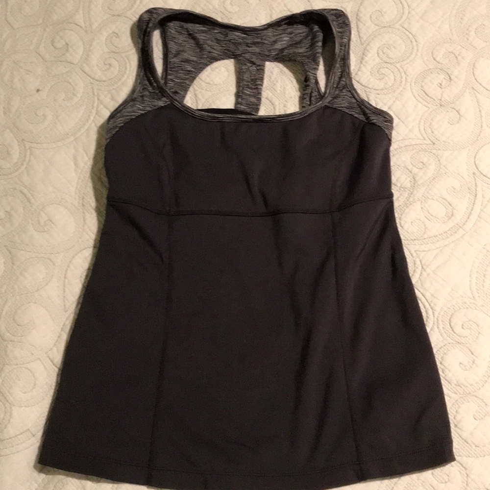 Grey Prana Yoga Top with built-in bra, size small